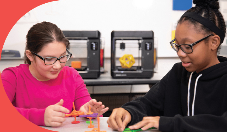 Students printing with MakerBot